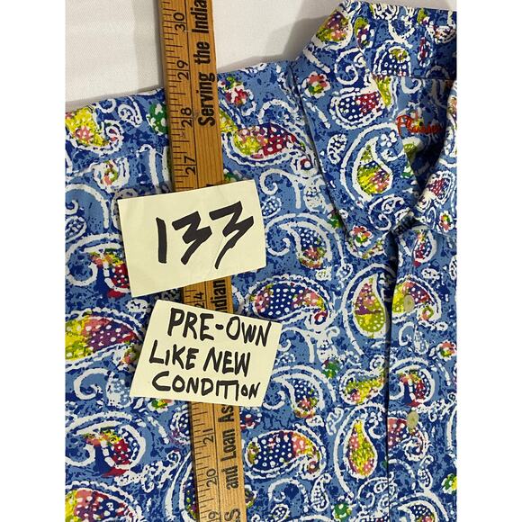 Alan Flusser Button Down Shirt Men’s Size Medium Floral Paisley Casual L/S - Picture 3 of 8